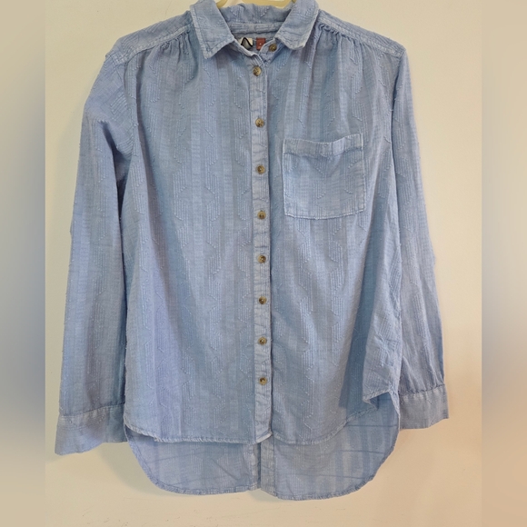 Anthropologie Pilcro cotton laced back button down shirt Sz M - Picture 6 of 14